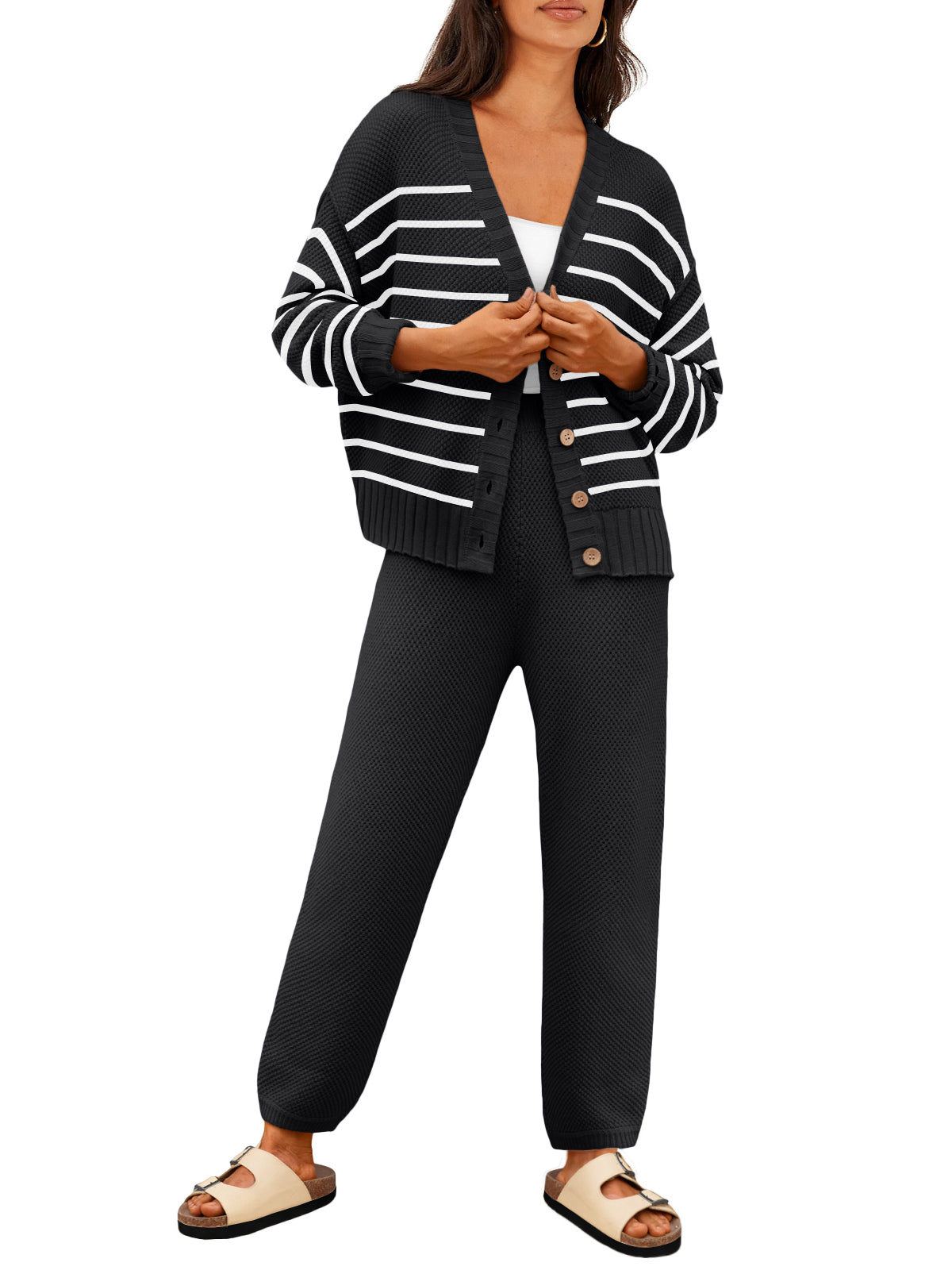 LILLUSORY Women 2 Piece Sweater Matching Lounge Sets 2026 Fall Outfit Airport Travel Clothes, Fashion Loungewear, Trendy Winter Clothing, Casual Sweatsuit, Cute Comfy Lounge Wear
