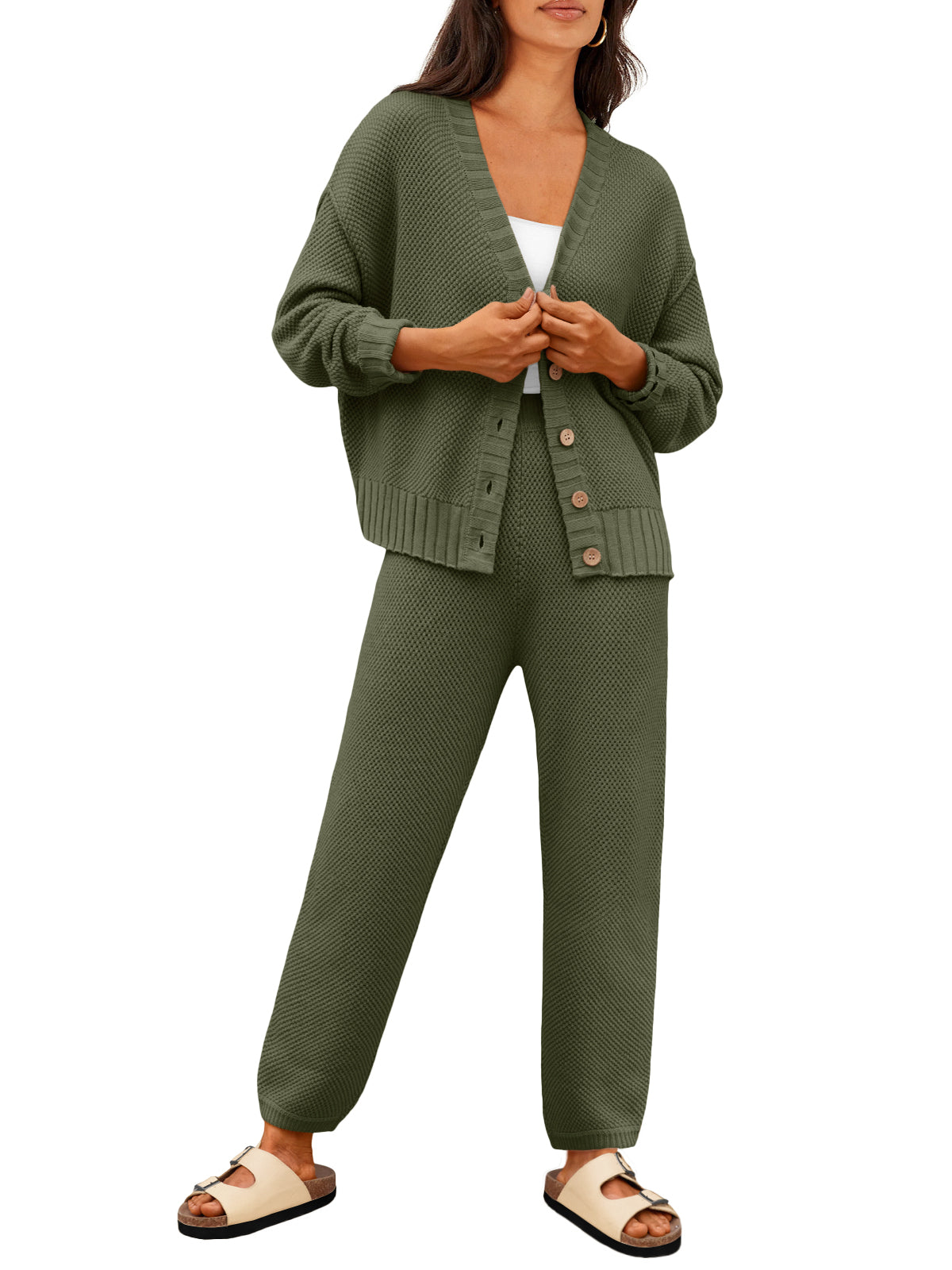LILLUSORY Women 2 Piece Sweater Matching Lounge Sets 2026 Fall Outfit Airport Travel Clothes, Fashion Loungewear, Trendy Winter Clothing, Casual Sweatsuit, Cute Comfy Lounge Wear
