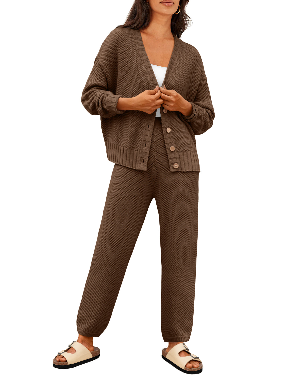 LILLUSORY Women 2 Piece Sweater Matching Lounge Sets 2026 Fall Outfit Airport Travel Clothes, Fashion Loungewear, Trendy Winter Clothing, Casual Sweatsuit, Cute Comfy Lounge Wear