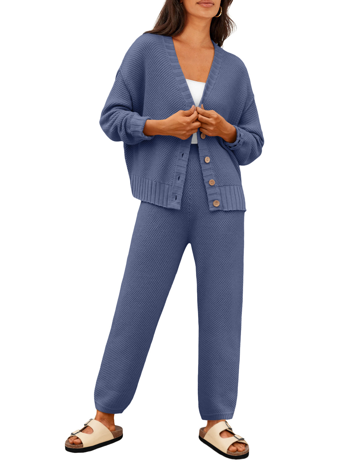 LILLUSORY Women 2 Piece Sweater Matching Lounge Sets 2026 Fall Outfit Airport Travel Clothes, Fashion Loungewear, Trendy Winter Clothing, Casual Sweatsuit, Cute Comfy Lounge Wear