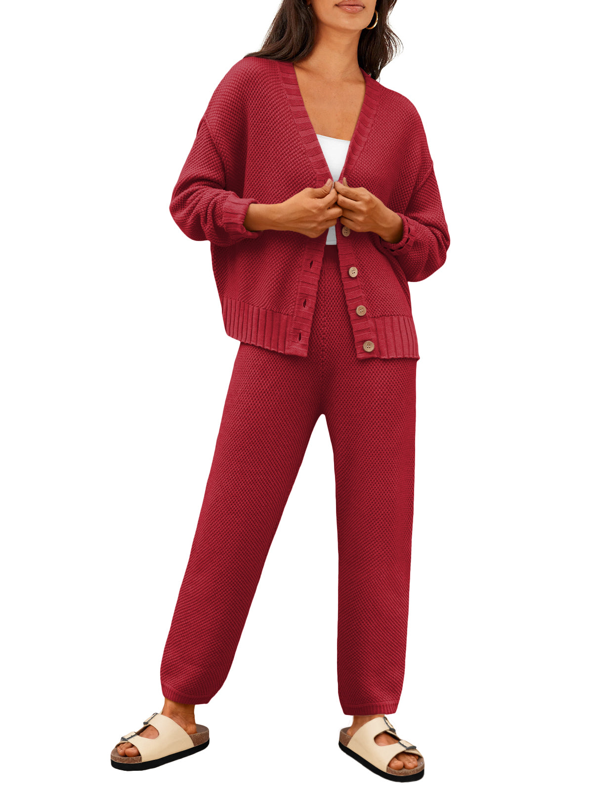 LILLUSORY Women 2 Piece Sweater Matching Lounge Sets 2026 Fall Outfit Airport Travel Clothes, Fashion Loungewear, Trendy Winter Clothing, Casual Sweatsuit, Cute Comfy Lounge Wear
