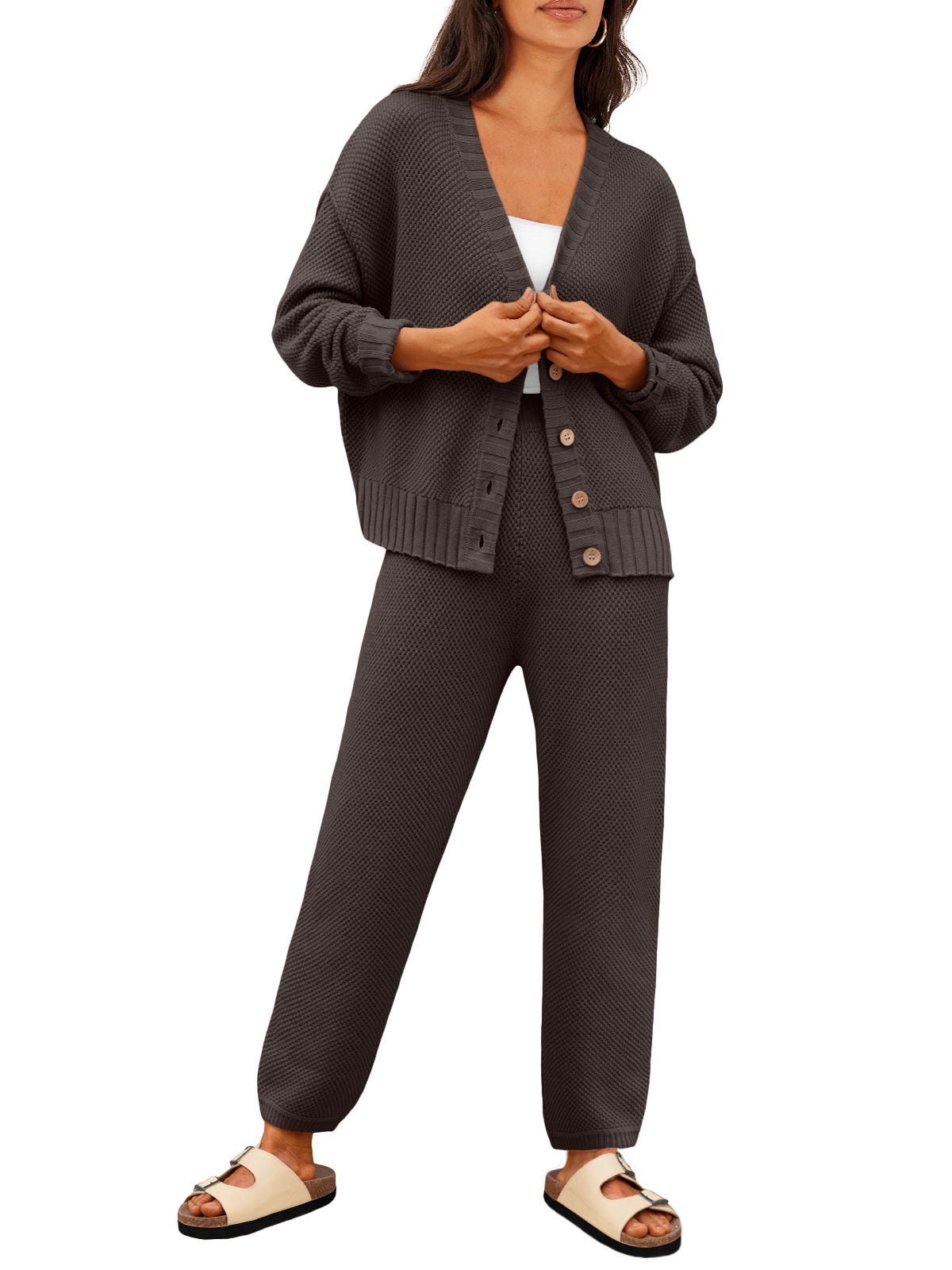 LILLUSORY Women 2 Piece Sweater Matching Lounge Sets 2026 Fall Outfit Airport Travel Clothes, Fashion Loungewear, Trendy Winter Clothing, Casual Sweatsuit, Cute Comfy Lounge Wear