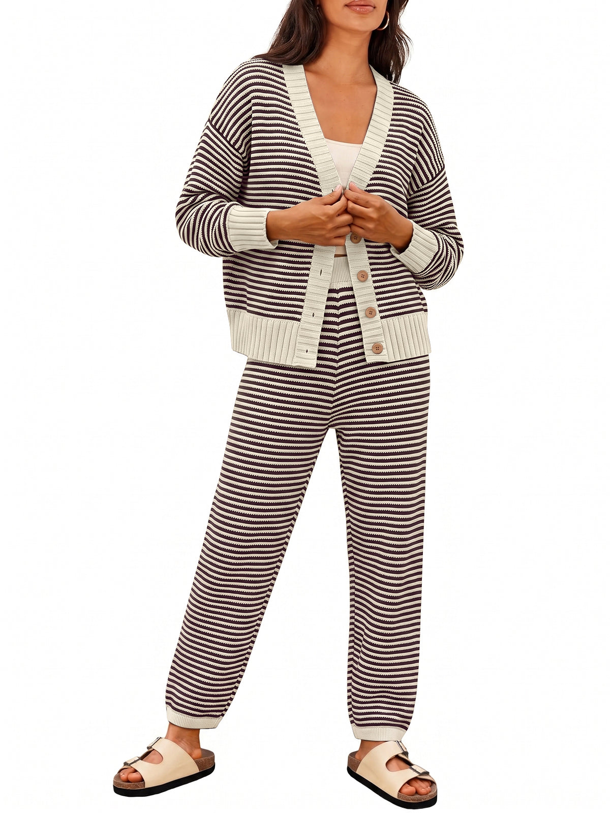 LILLUSORY Women 2 Piece Sweater Matching Lounge Sets 2026 Fall Outfit Airport Travel Clothes, Fashion Loungewear, Trendy Winter Clothing, Casual Sweatsuit, Cute Comfy Lounge Wear