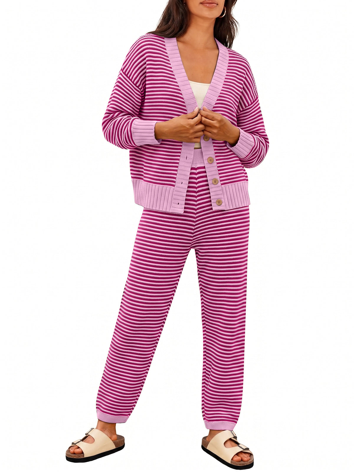 LILLUSORY Women 2 Piece Sweater Matching Lounge Sets 2026 Fall Outfit Airport Travel Clothes, Fashion Loungewear, Trendy Winter Clothing, Casual Sweatsuit, Cute Comfy Lounge Wear