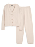 LILLUSORY Women 2 Piece Sweater Matching Lounge Sets 2026 Fall Outfit Airport Travel Clothes, Fashion Loungewear, Trendy Winter Clothing, Casual Sweatsuit, Cute Comfy Lounge Wear