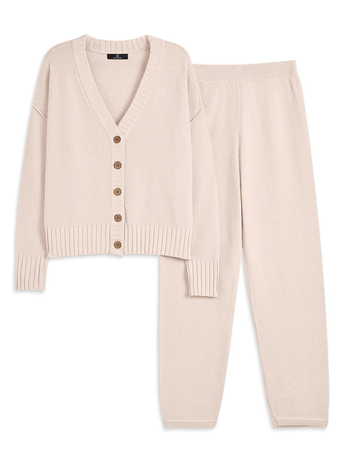 LILLUSORY Women 2 Piece Sweater Matching Lounge Sets 2026 Fall Outfit Airport Travel Clothes, Fashion Loungewear, Trendy Winter Clothing, Casual Sweatsuit, Cute Comfy Lounge Wear