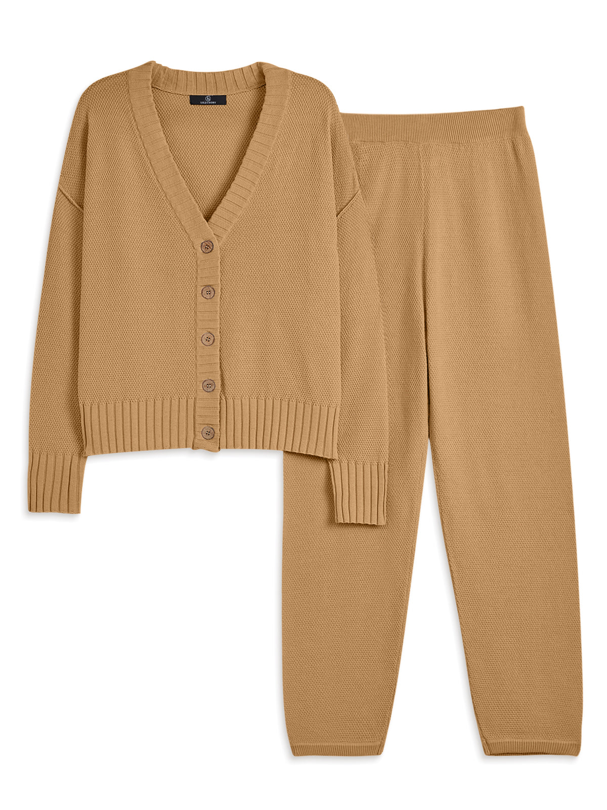 LILLUSORY Women 2 Piece Sweater Matching Lounge Sets 2026 Fall Outfit Airport Travel Clothes, Fashion Loungewear, Trendy Winter Clothing, Casual Sweatsuit, Cute Comfy Lounge Wear