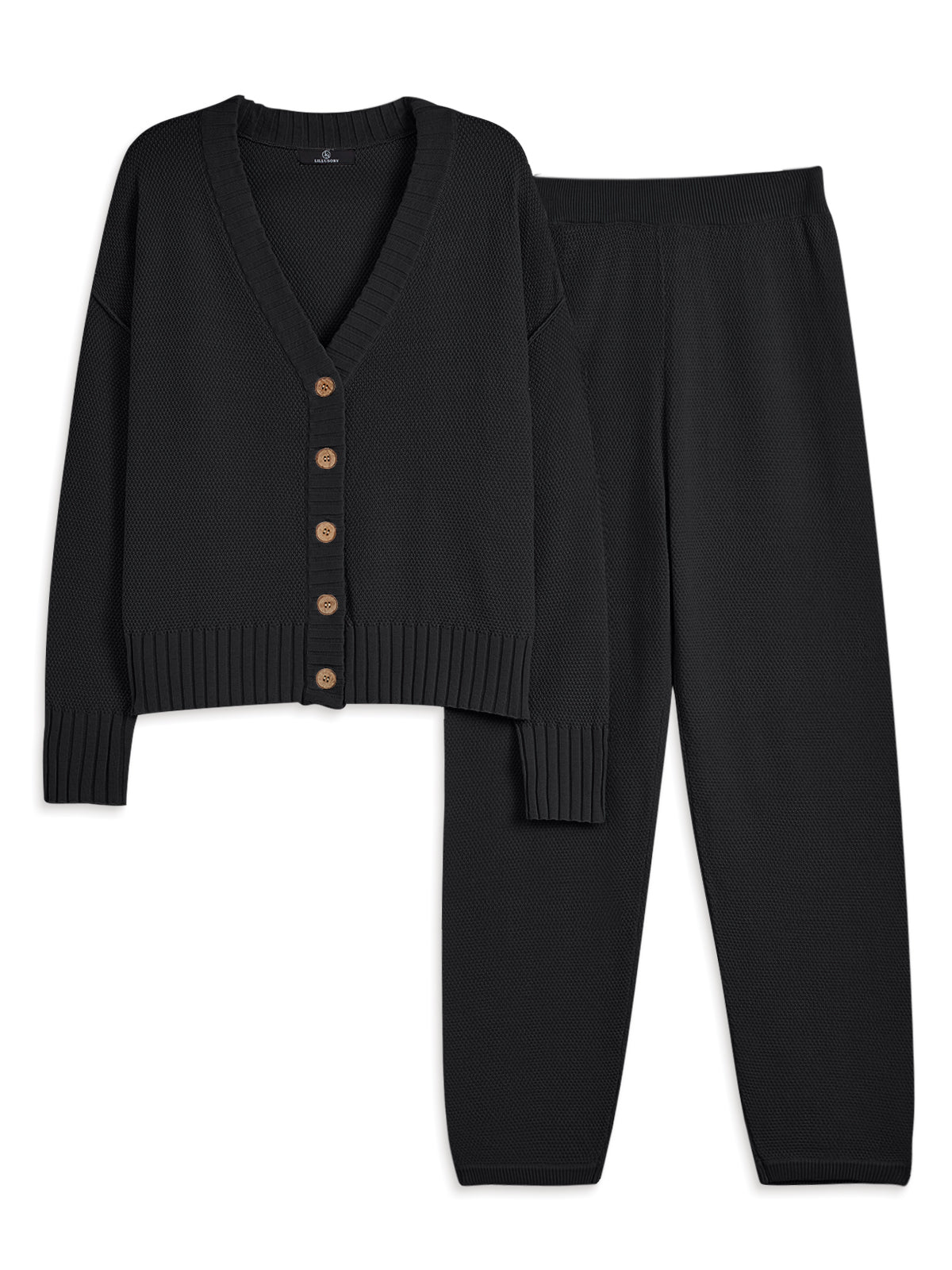 LILLUSORY Women 2 Piece Sweater Matching Lounge Sets 2026 Fall Outfit Airport Travel Clothes, Fashion Loungewear, Trendy Winter Clothing, Casual Sweatsuit, Cute Comfy Lounge Wear