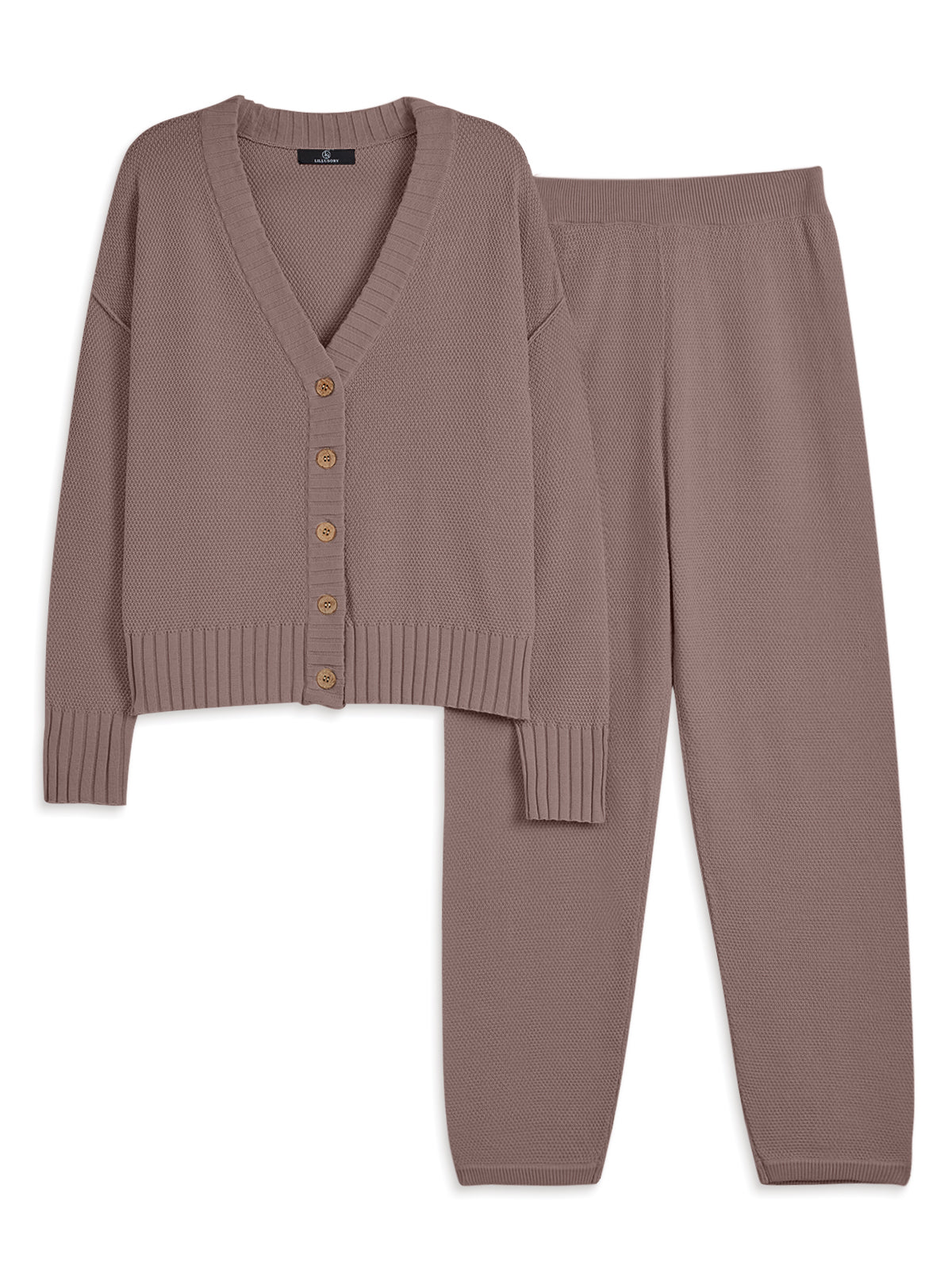 LILLUSORY Women 2 Piece Sweater Matching Lounge Sets 2026 Fall Outfit Airport Travel Clothes, Fashion Loungewear, Trendy Winter Clothing, Casual Sweatsuit, Cute Comfy Lounge Wear