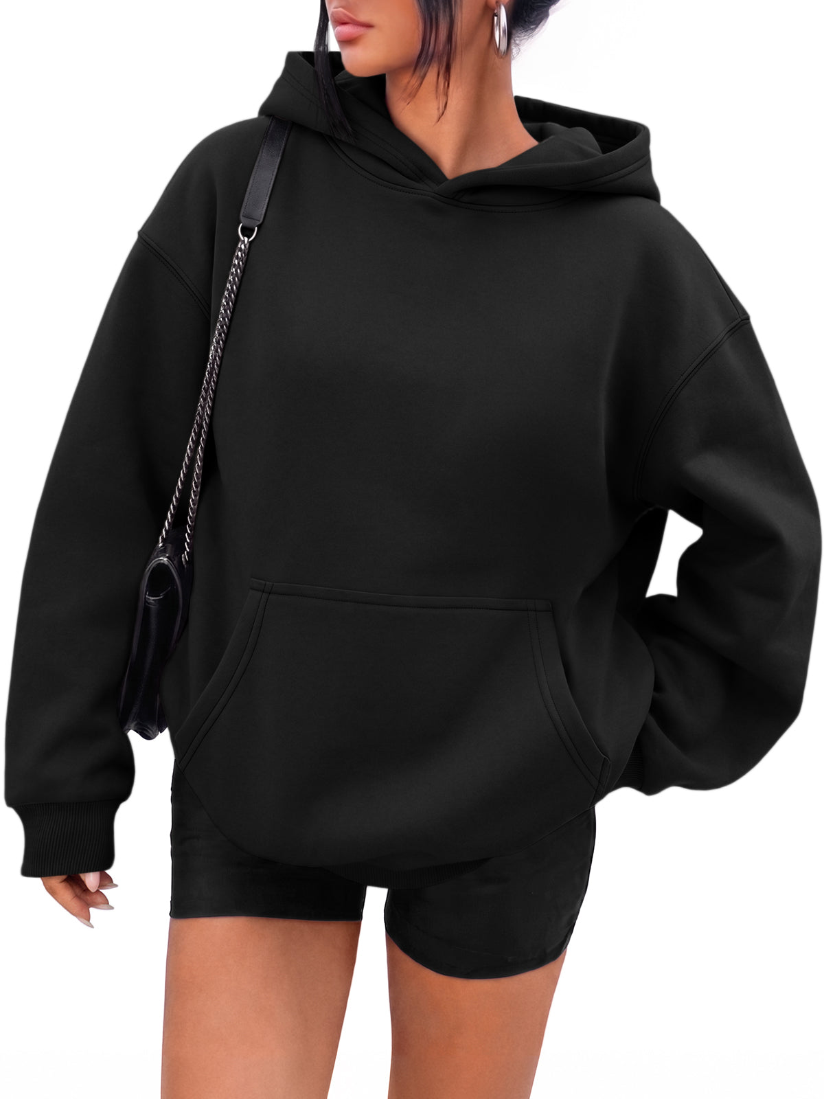 LILLUSORY Womens Oversized Hoodie Microfleece Lined Sweatshirt | Fall Winter Lightweight Soft Cozy Drop Shoulder Pullover with Pocket Travel Oufit