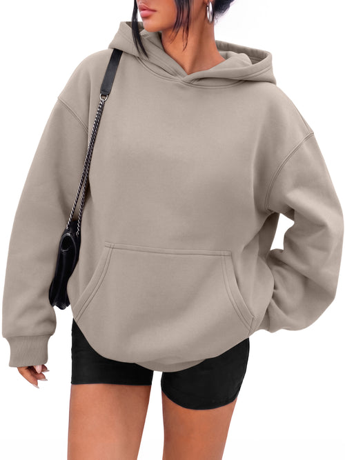 LILLUSORY Womens Oversized Hoodie Microfleece Lined Sweatshirt | Fall Winter Lightweight Soft Cozy Drop Shoulder Pullover with Pocket Travel Oufit