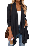 LILLUSORY Lightweight Cardigans for Women 2026 Fall Fashion Outfits Clothes Draped Open Front Long Cardigan with Pockets, Business Casual Travel Outfits, Soft& Cozy Dressy Casual Office Work Clothes
